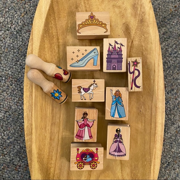 Princess Wooden Craft Stamp Lot NEW 11 in Set - Picture 1 of 7